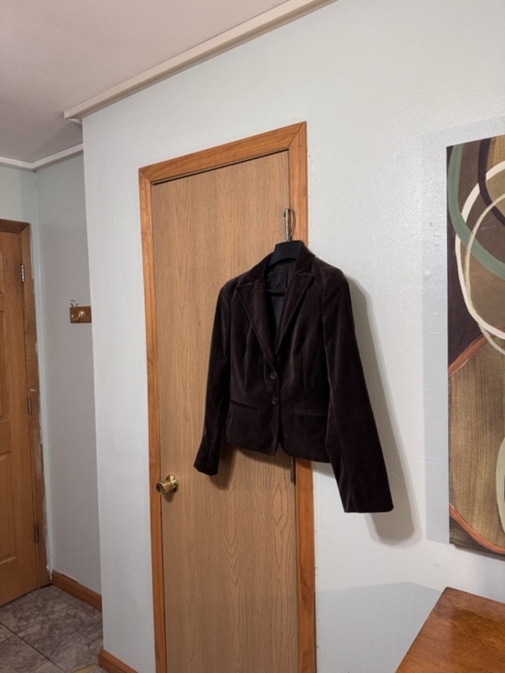 Express "Design Studio" Size 8 Brown Long Sleeve Two-Button Faux Suede Blazer